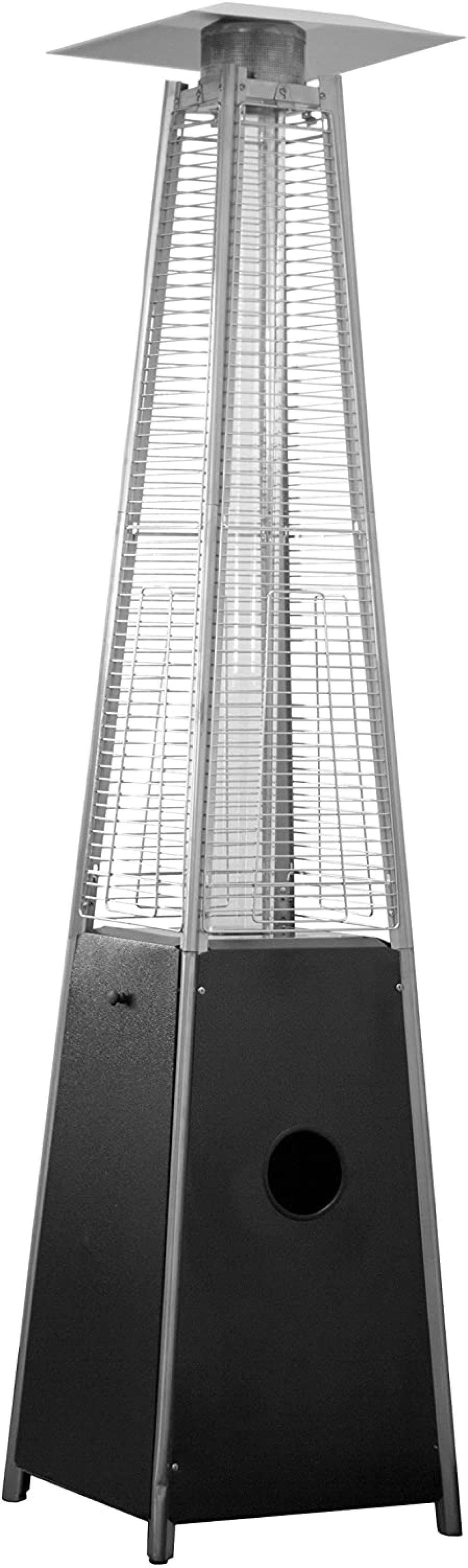 Hiland HLDSO1-GTPC 91-Inch Tall Quartz Glass Tube Heater - With wheels, Matte Black