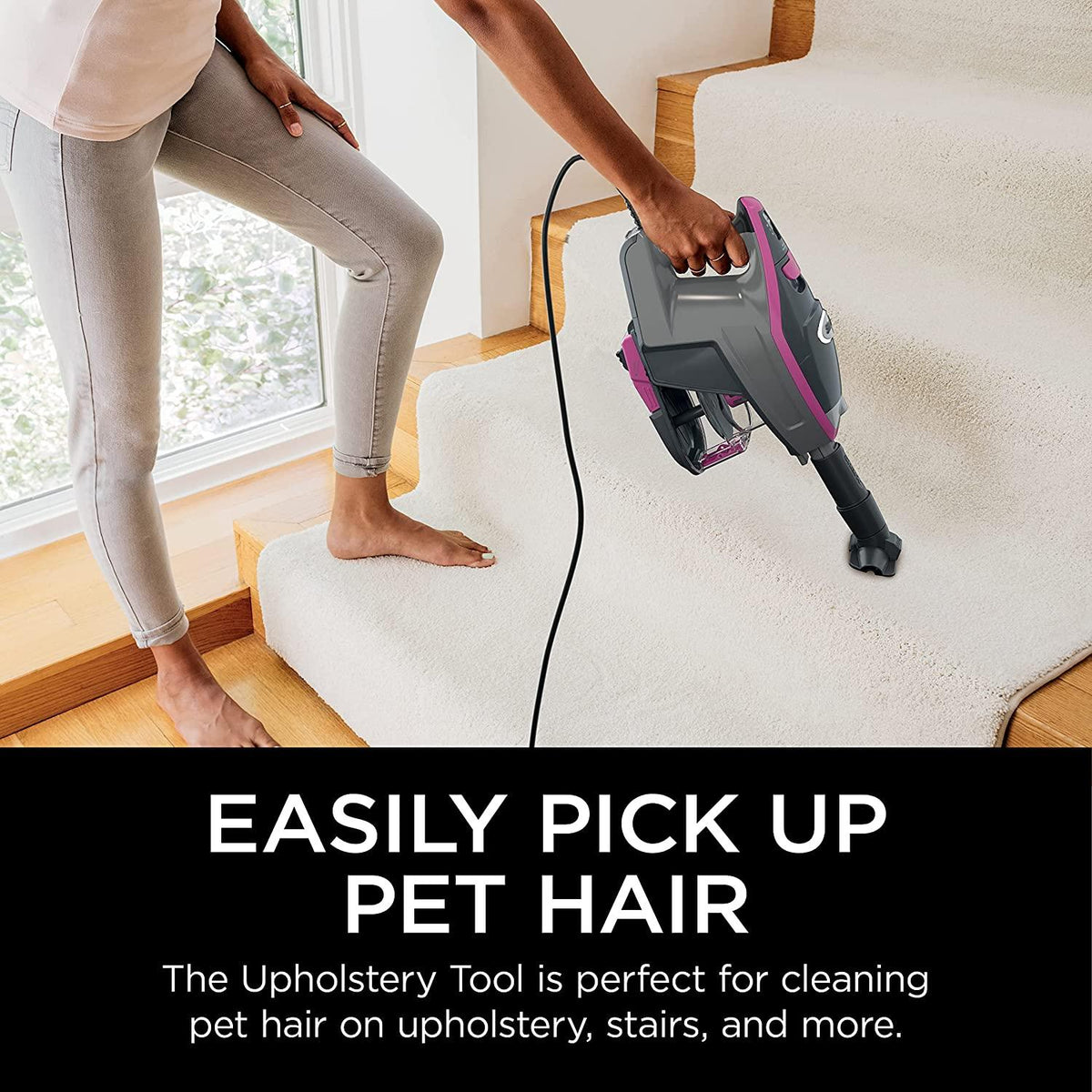 Shark HV371 Rocket Pro DLX Corded Stick, Removable Hand Vacuum, Advanced Swivel Steering, XL Cup, Crevice Tool, Upholstery Tool &amp; Anti-Allergen Dust Brush, Fuchsia, Capacity