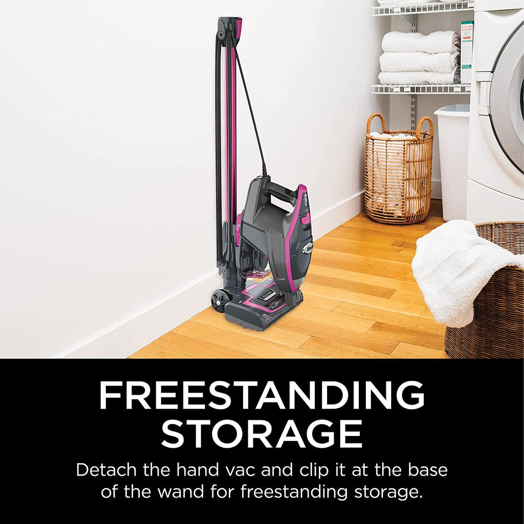 Shark HV371 Rocket Pro DLX Corded Stick, Removable Hand Vacuum, Advanced Swivel Steering, XL Cup, Crevice Tool, Upholstery Tool &amp; Anti-Allergen Dust Brush, Fuchsia, Capacity