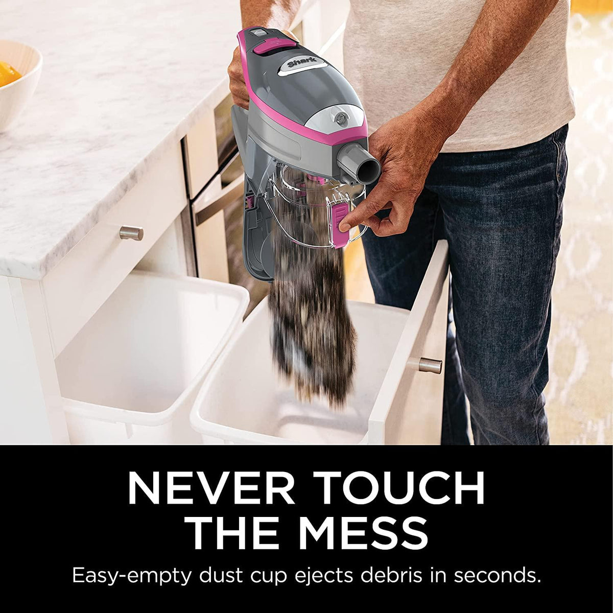 Shark HV371 Rocket Pro DLX Corded Stick, Removable Hand Vacuum, Advanced Swivel Steering, XL Cup, Crevice Tool, Upholstery Tool &amp; Anti-Allergen Dust Brush, Fuchsia, Capacity