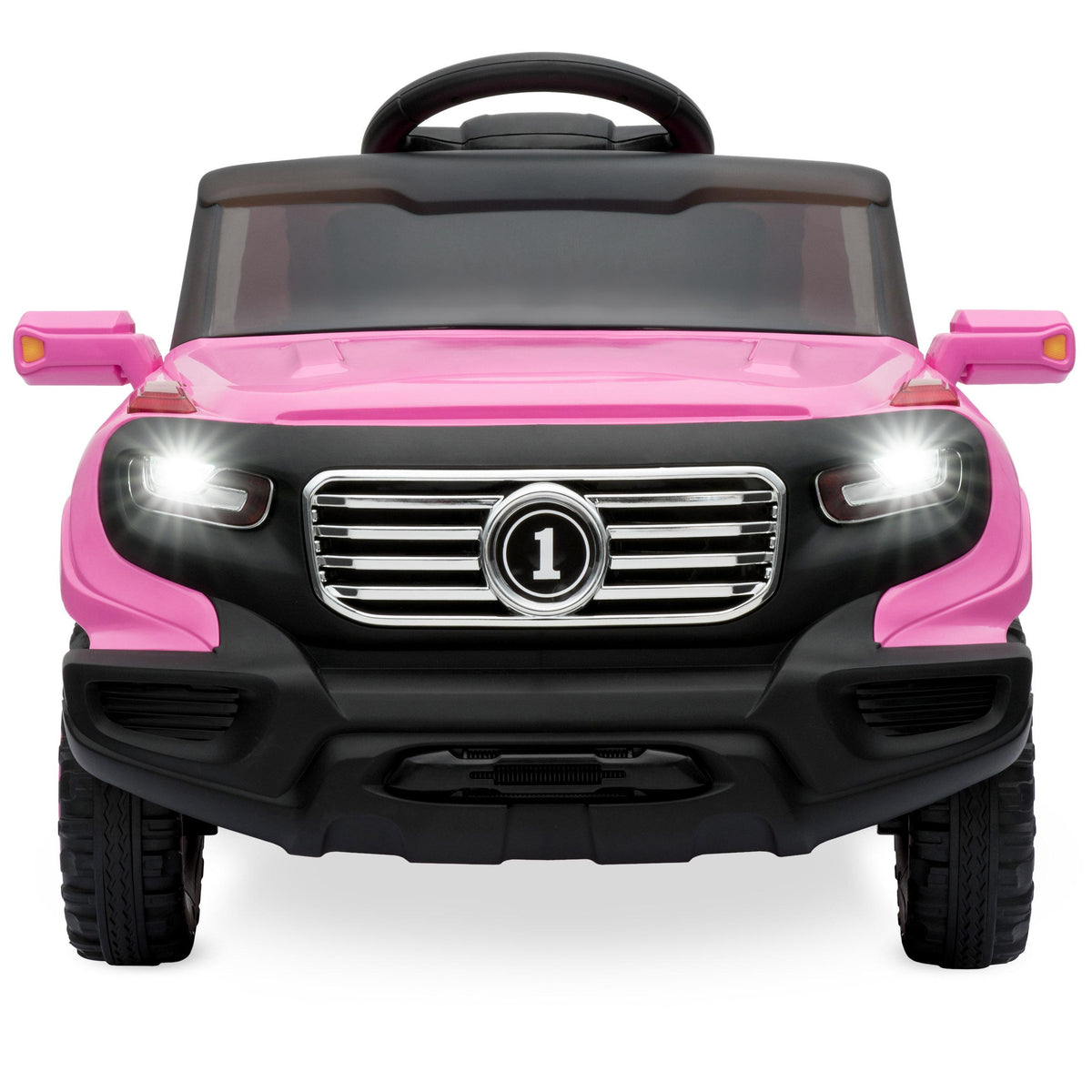 6V Kids Ride On Car Truck w/ Parent Control, 3 Speeds, LED Headlights, MP3 Player, Horn - Pink