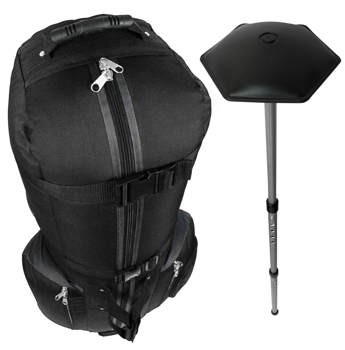 CaddyDaddy Constrictor II with North Pole Golf Bag Travel Cover, Black/Grey