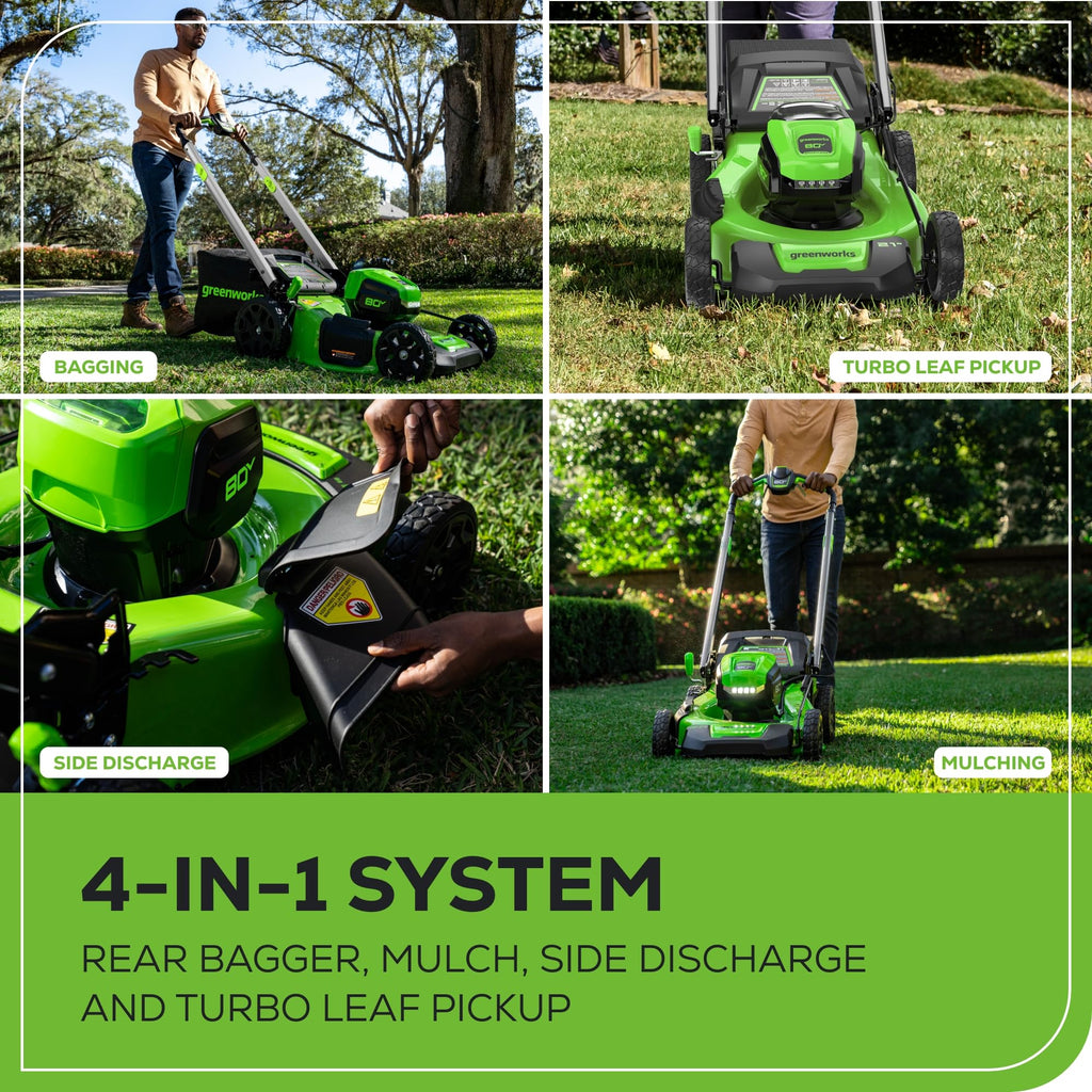 80V 21" Self-Propelled Cordless Lawn Mower – Brushless Motor, LED Lights, 4.0Ah Battery &amp; Rapid Charger (75+ Compatible Tools)
