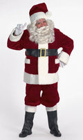 7-piece Burgundy Deluxe Christmas Santa Suit with Pockets - Adult Size XXXL
