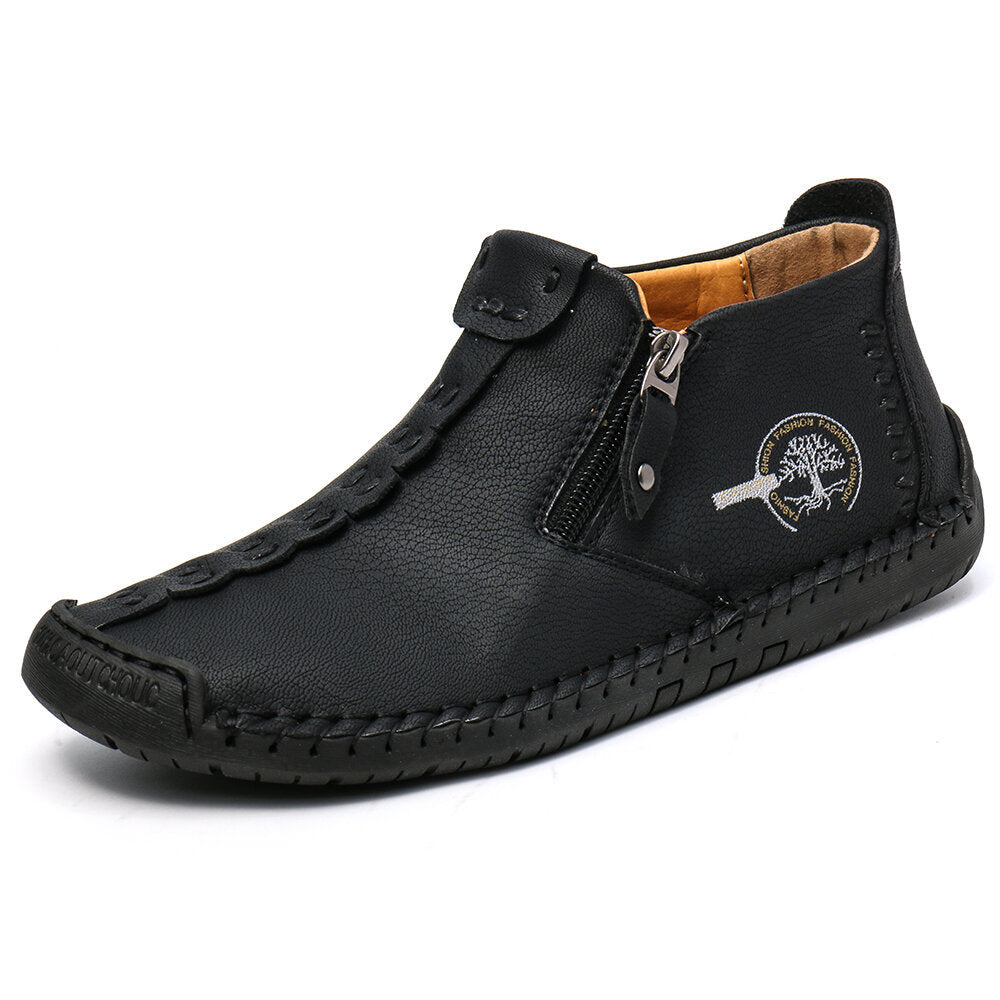 Autumn And Winter New Style Large Size Men's Shoes, Outdoor Casual Men's Tooling Boots, Hand-sewn Sets Of Foot Mid-cut Leather Boots