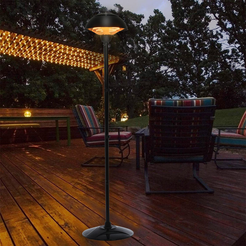 DJKDJL Patio Heater 1500W Outdoor Electric Heater,Outdoor Infrared Heater Tip Over, Black, 54.2*53.8*42CM