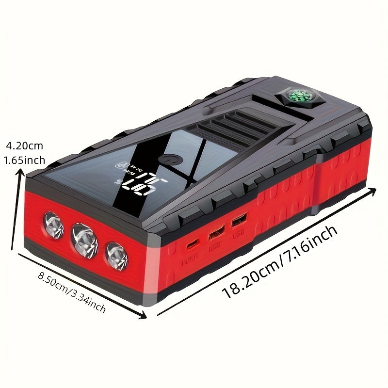 Car Jump Starter: Emergency Power Bank Booster With LED Automotive Starting Device