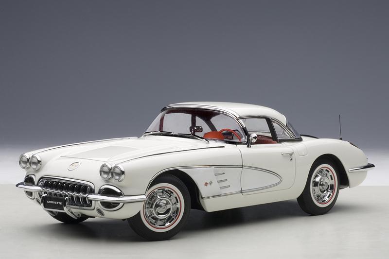 1958 Chevrolet Corvette Snowcrest White 1/18 Diecast Model Car by AutoArt