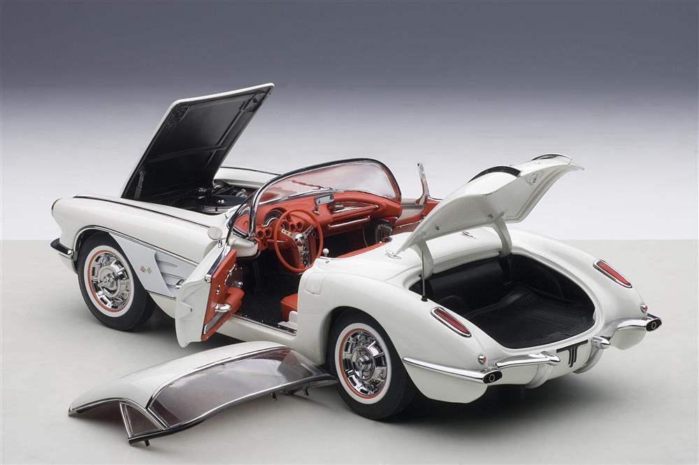 1958 Chevrolet Corvette Snowcrest White 1/18 Diecast Model Car by AutoArt