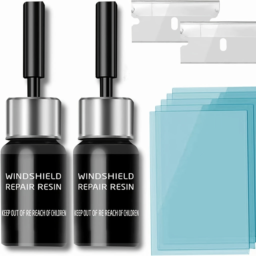 2pack Car Windshield Repair Kit: ly Fix Cracks & Scratches On Any Glass!