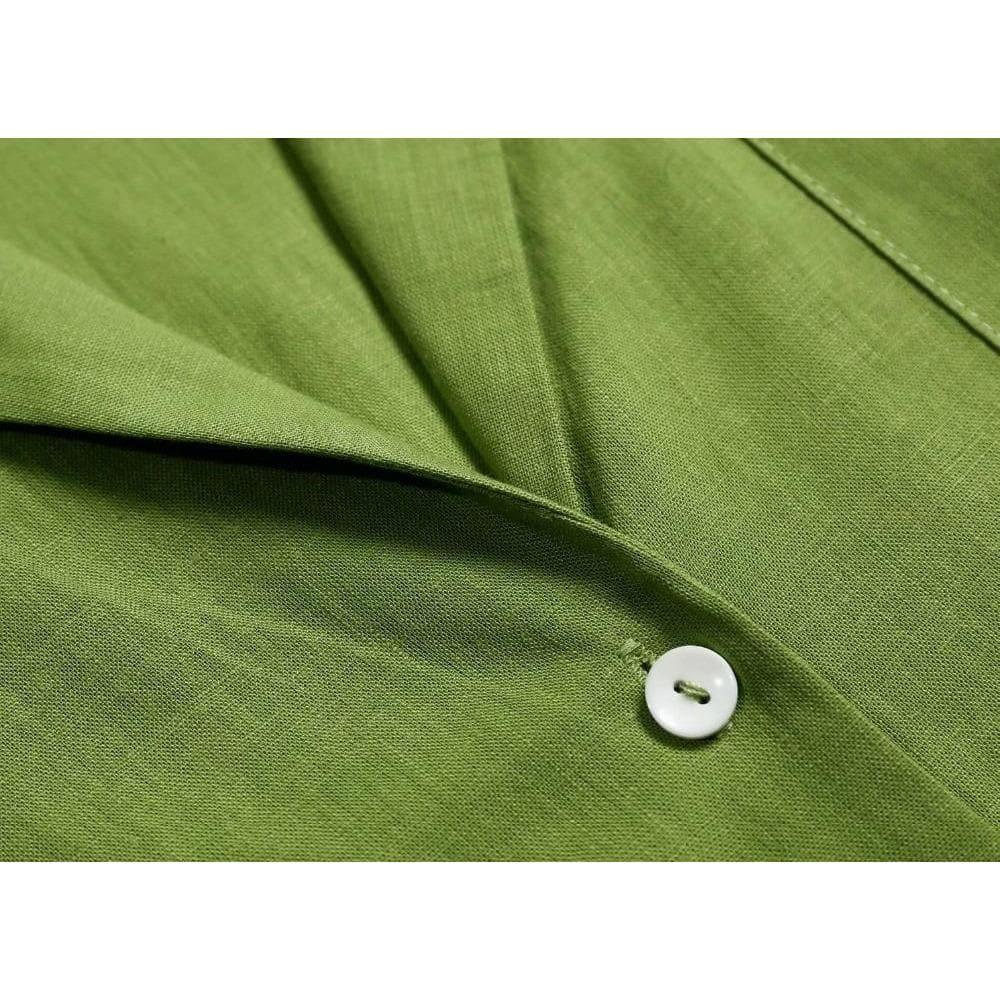 vintage turn down collar short sleeve blouse