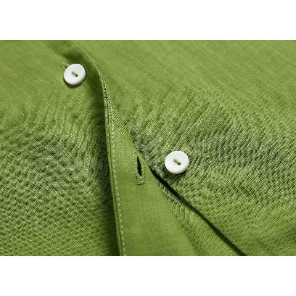 vintage turn down collar short sleeve blouse