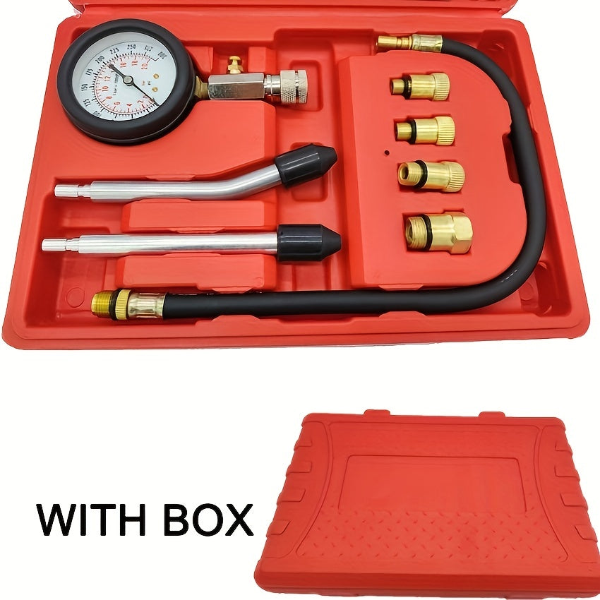 Boost Your Vehicle's Performance with This 9PCS Engine Cylinder Pressure Gau- 0-300PSI Compression Tester for Cars, Trucks, and Motorcycles!