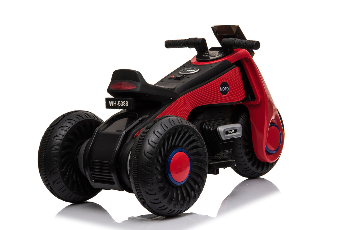 kids Ride On Toys 6 Volt Car, Electric Power Wheels Car with 3 Wheels Double Drive, Electric Motorcycle for 3-6 Years Toddlers, Ride On Cars w/MP3 Function, Thanksgiving Christmas Gift, Red, W6919