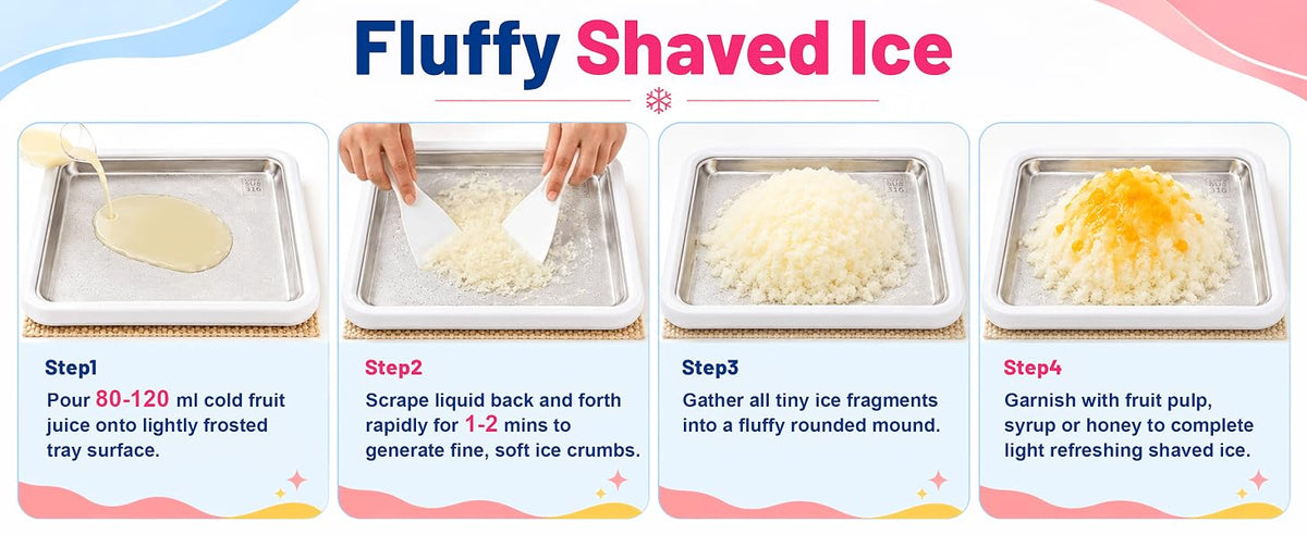 Rolled Ice Cream Maker,  Freeze Tray Ice Cream Maker,Homemade DIY Ice Cream Rolled Maker for Fun Family Activities, Rolled Ice Cream Tray for Yogurt, Sorbetand and Gelatod, White