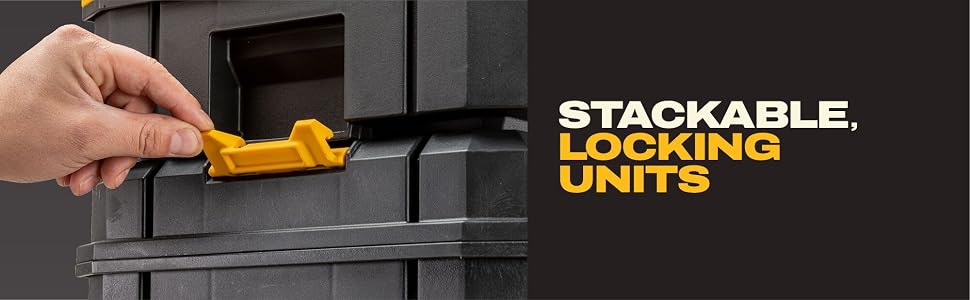 Tool Box with Wheels Modular, LarRolling Tool Box With Telescopic Handle, Portable Carrier Deep Stackable TSTAK Stora(DWST17820)
