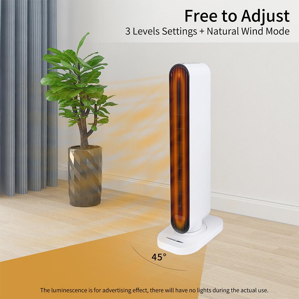 Goory Electric Heating Tower Portable Space Heater 4 Heat Modes Fast Heaters Fan Warmer Bedroom Office