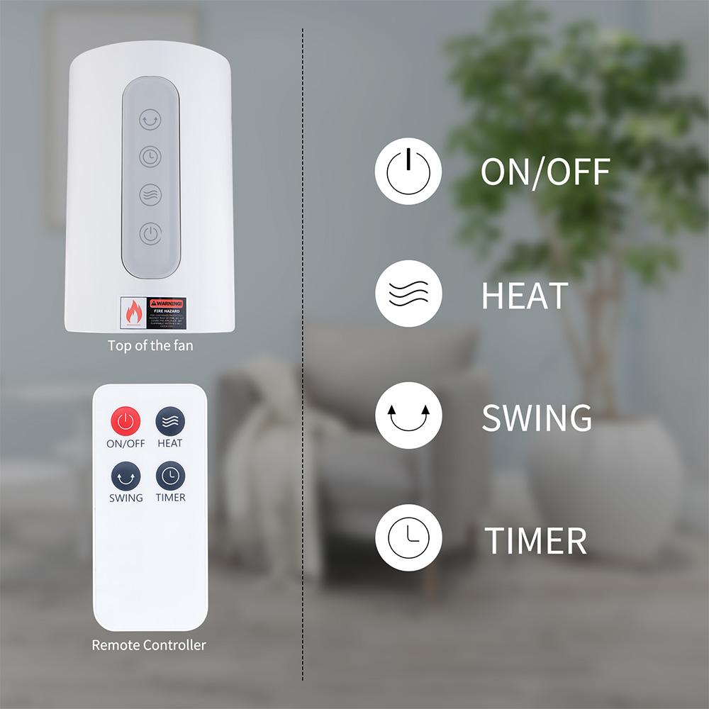 Skearow Portable Heaters Fan Warmer Fast Heating 1500W Whole Room Simple Space Heater Overheating Protection Home Bedroom