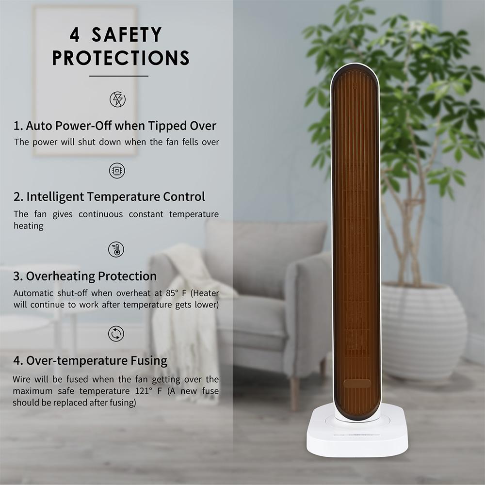 Skearow Portable Heaters Fan Warmer Fast Heating 1500W Whole Room Simple Space Heater Overheating Protection Home Bedroom