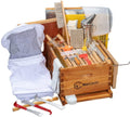 8-frame bee hives and supplies starter kit,beehive kit dipped in 100% beeswax,bee keeping supplies-all beginners kit includes beekeeping supplies tool set and bee suit.
