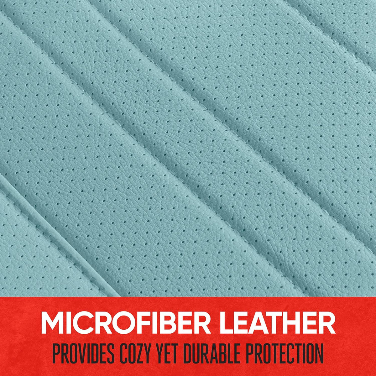 Motor Trend Seat Cover for Cars Trucks SUV, Faux Leather Rear Bench Mint Padded Car Seat Cover with Storage Pockets, Premium Interior Car Seat Cover