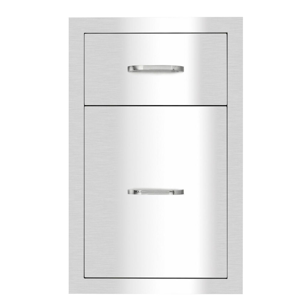 Outdoor Kitchen Drawer Stainless Steel Layer Access Door BBQ 2xDrawer 20x13x20"