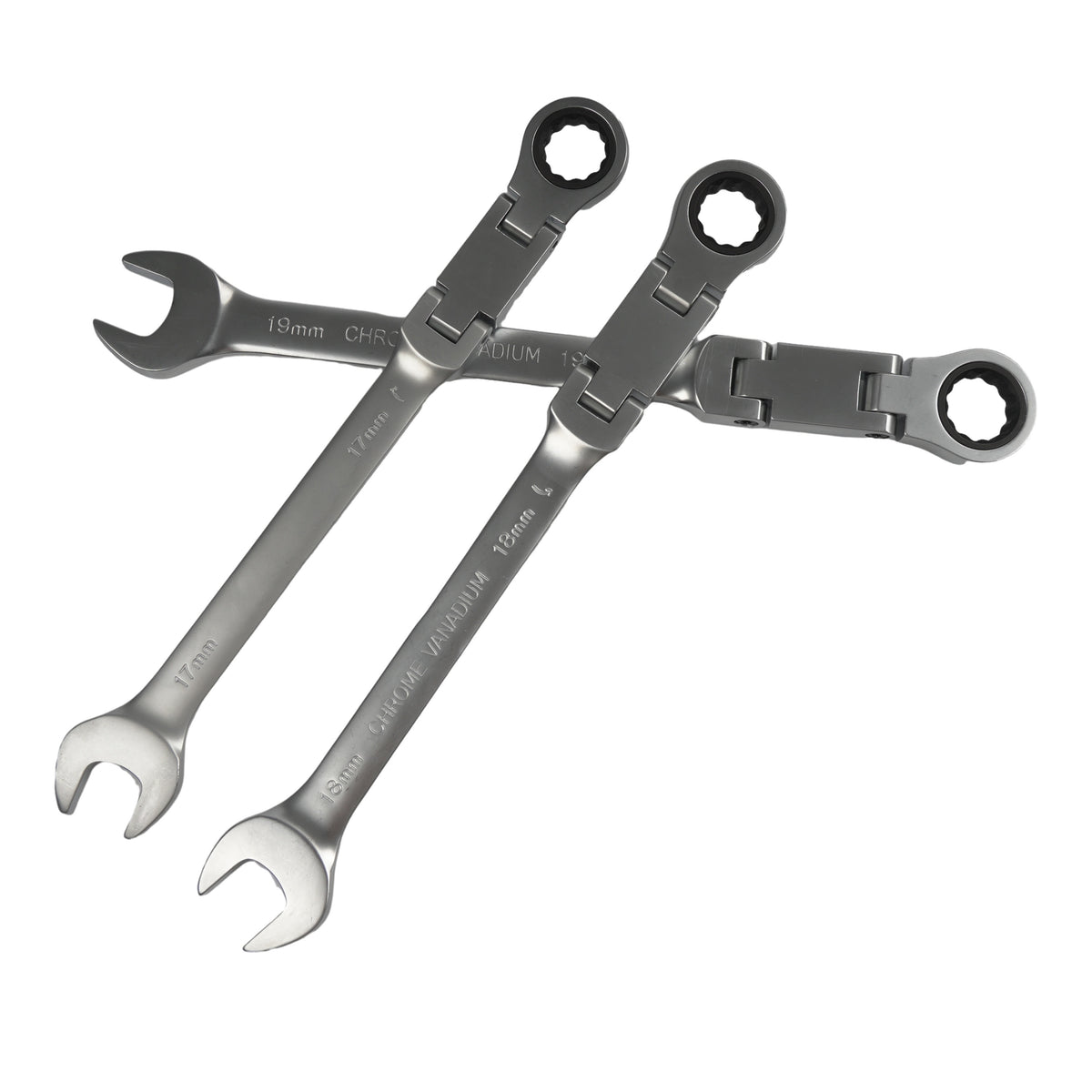 180° Flexible Head Ratchet Wrench Deep Offset 8-19mm Combination Dual-purpose Ratchet Tool Repair Ratchet Combination Set Car Hand Tools
