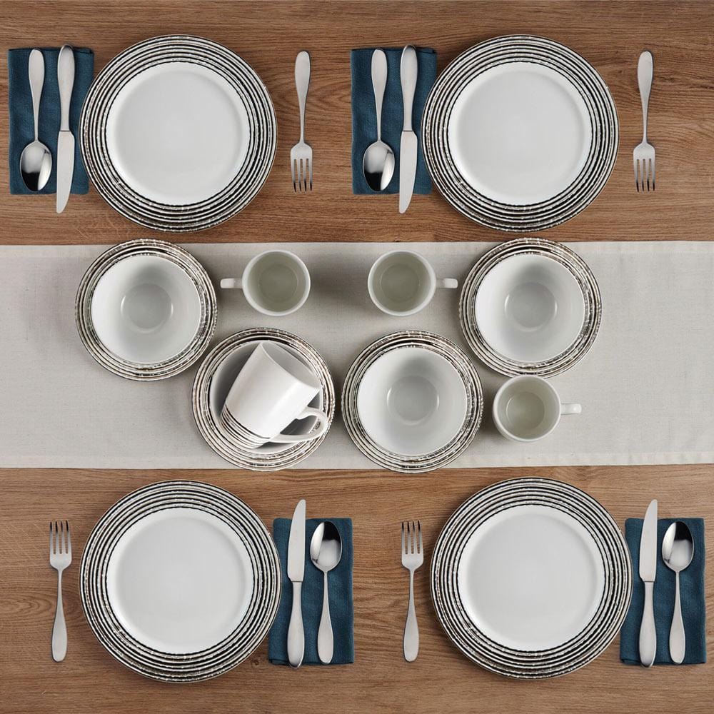 Bryson White 16 Piece Dinnerware Set, Service for 4