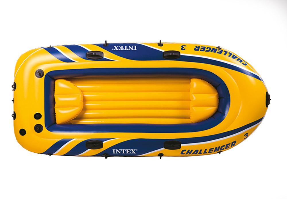 Inflatable Raft Boat Set With Pump And Oars, Yellow (3 Pack)