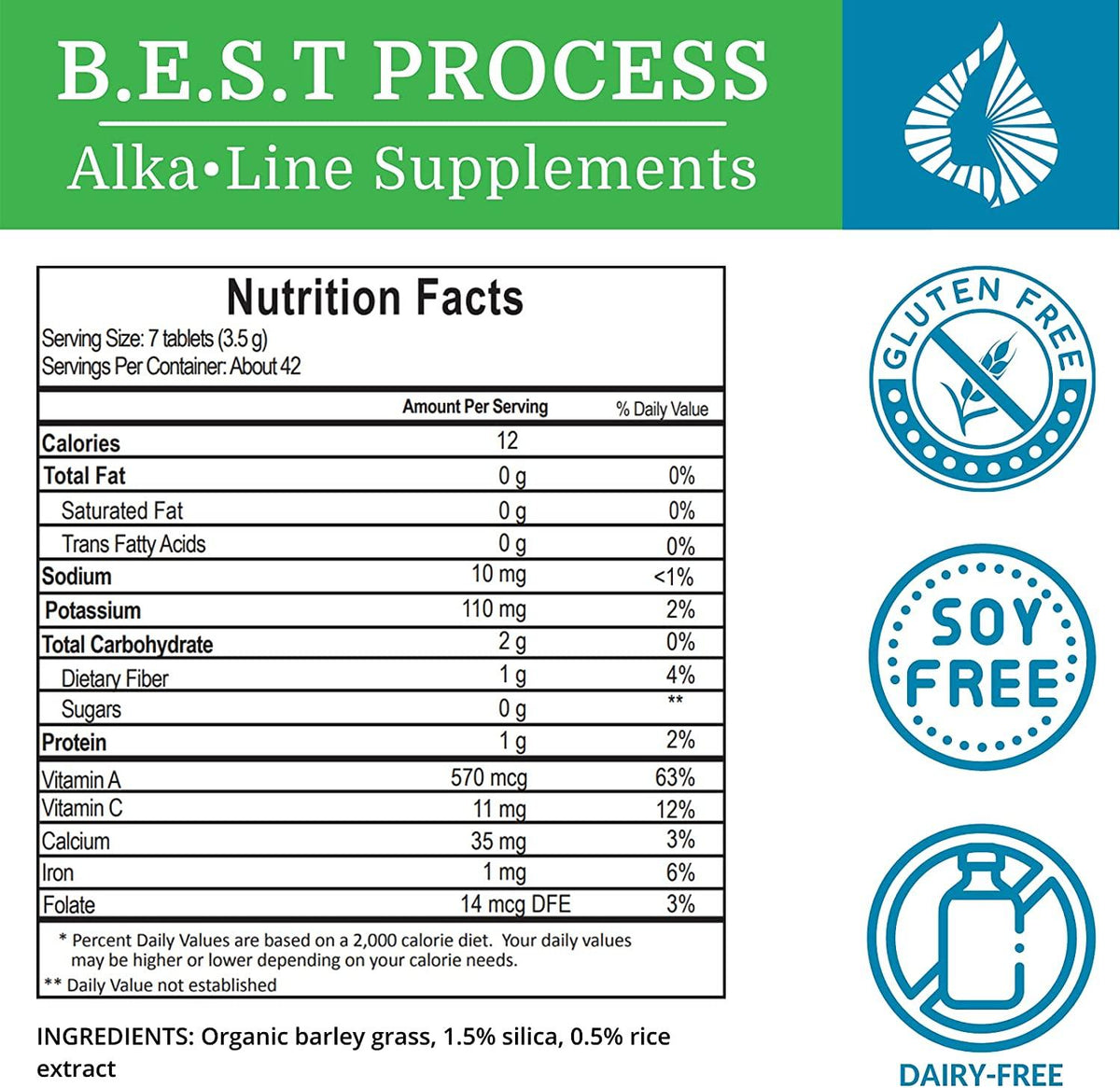 Alka•Green Tablets (12 Pack) Morter HealthSystem Best Process Alkaline — Nutrient Dense Organic Barley Grass Supplement — Natural Source of Enzymes & Amino Acids