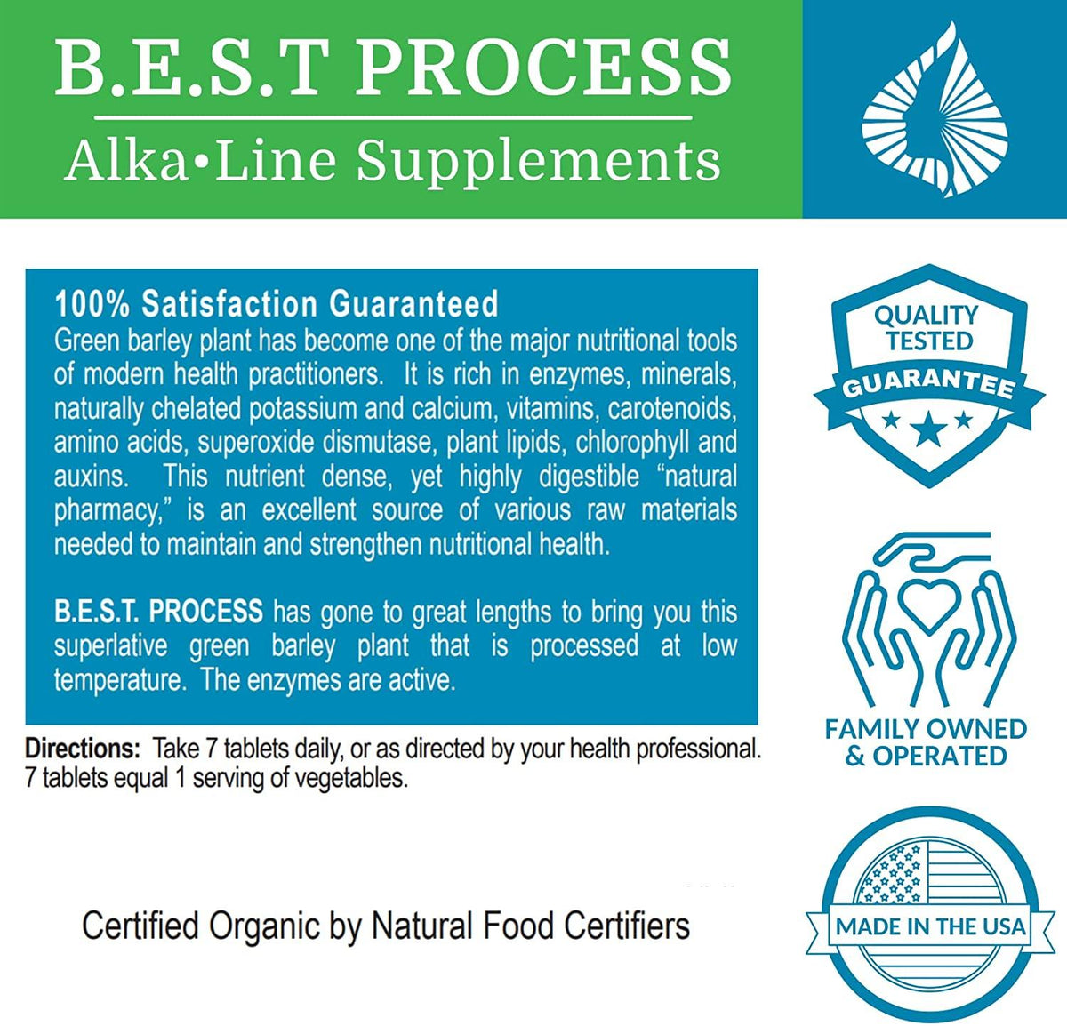Alka•Green Tablets (12 Pack) Morter HealthSystem Best Process Alkaline — Nutrient Dense Organic Barley Grass Supplement — Natural Source of Enzymes & Amino Acids