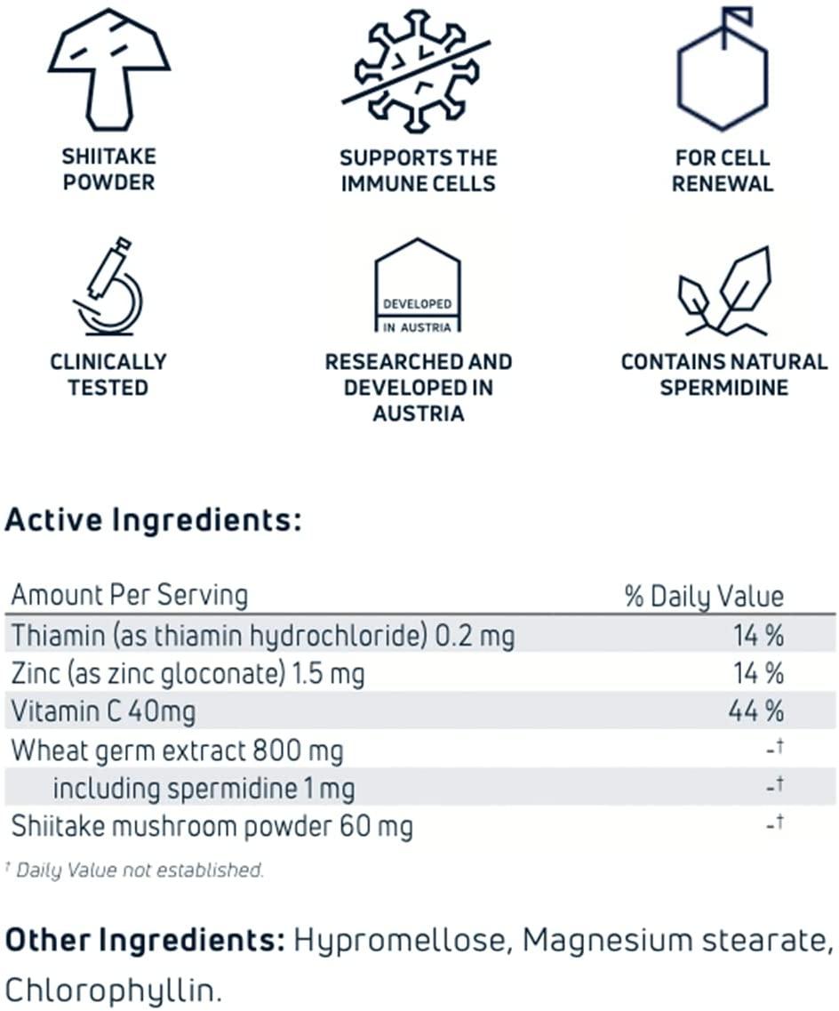 Longevity Labs spermidineLIFE Immunity+, Supplement to Support The Immune System, Plant-Based, Vegan Friendly, Pack of 6