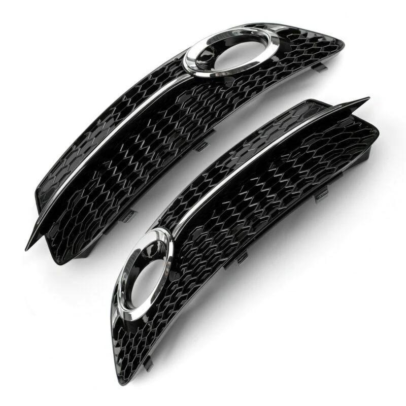 ABS Front Fog Lamp Lower Grille Grill Cover Kit For  2013-2016 Audi Q5 Generic