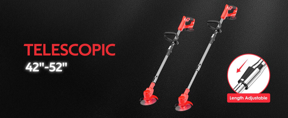 21V Cordless Weed Wacker, Lightweight 3-in-1 Grass Trimmer/Brush Cutter/Edger, 2.0Ah Battery Powered Weed Eater, Foldable Stringless Lawn Edger, Adjustable Height Electric Mower for Garden