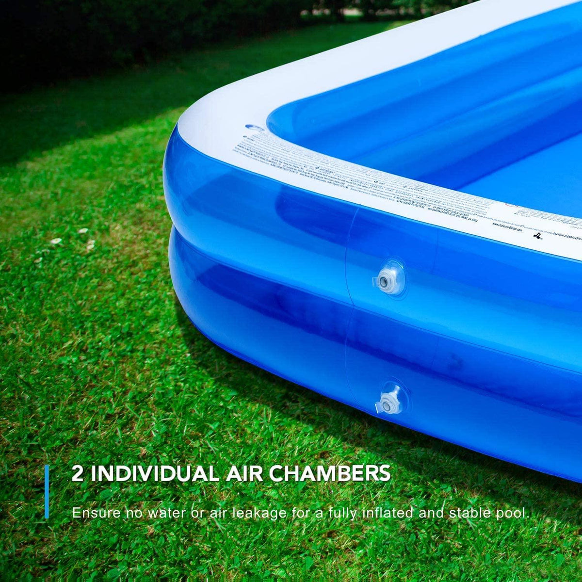 chiclist inflatable swimming pool 120" x72" x20" family swim center for kids full-sized lounge pool for kids adults easy set for backyard summer water party outdoor kiddie pools