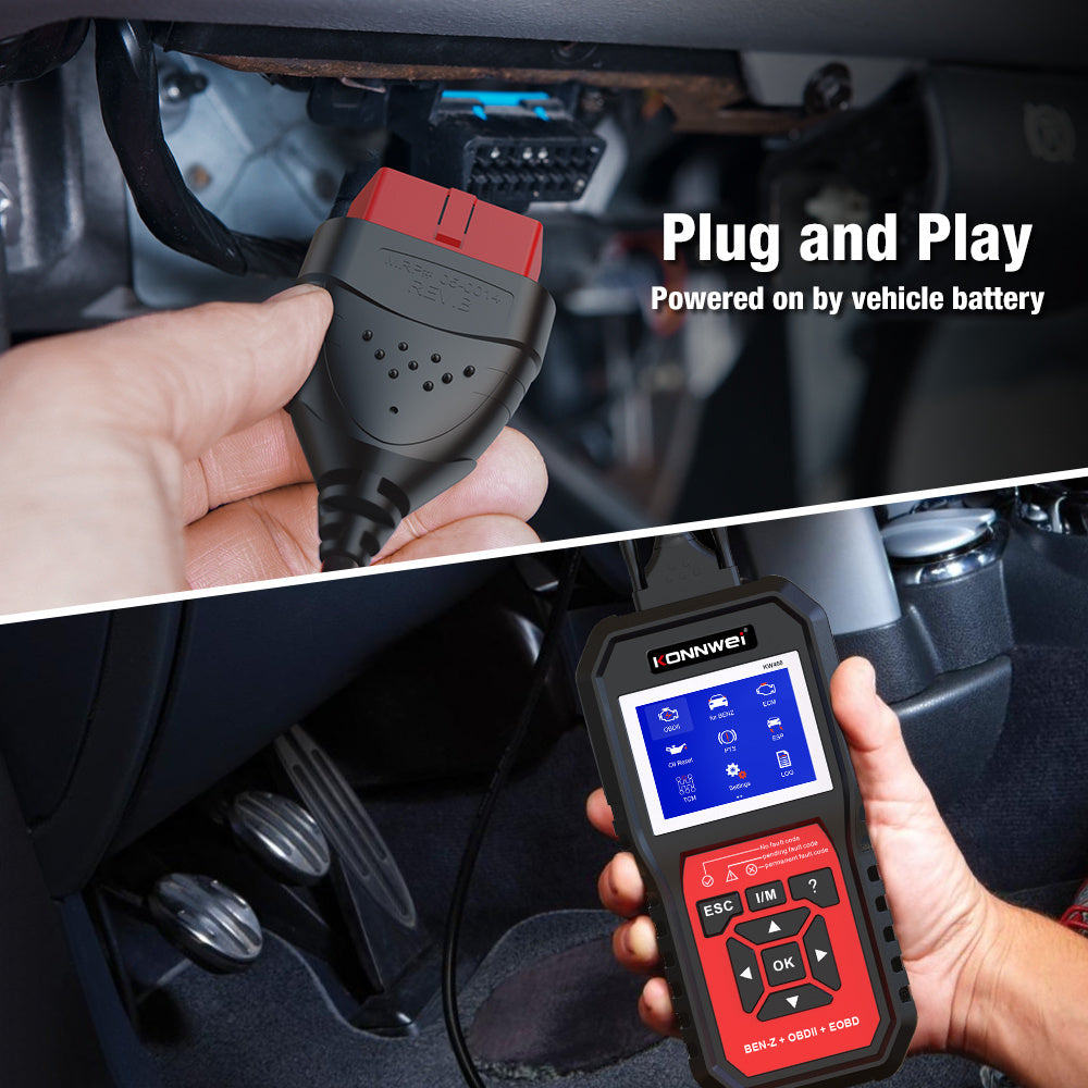 KONNWEI Car Obd2 Scanner For Mercedes-Benz, ABS Airbag Oil ABS EPB DPF SRS TPMS Reset Full Systems Diagnostic Tool EOBD Inspection Tester Tools