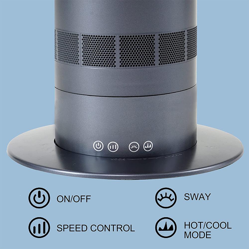 Yipa Fast Heating Tower Electric Space Heater Warmer 26-inch Heaters Fan Remote Control Home Office Purple+32in