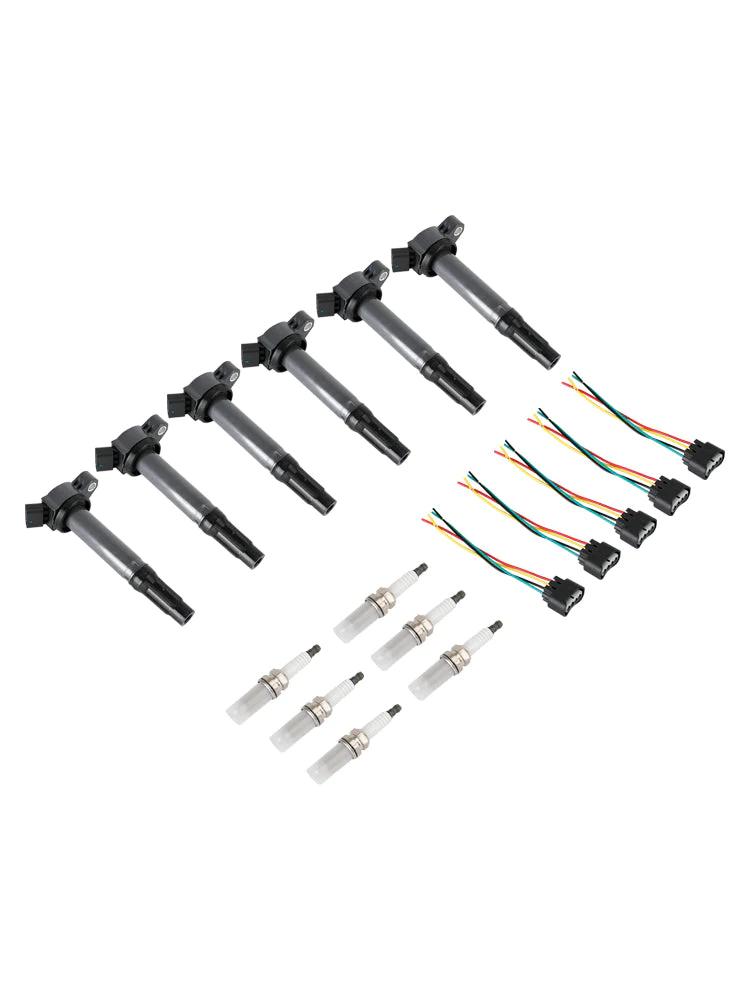 2007-2015 TOYOTA SIENNA 6PCS Ignition Coils+Connectors+Spark Plug UF487 90919-02251 90919-A2002 Generic