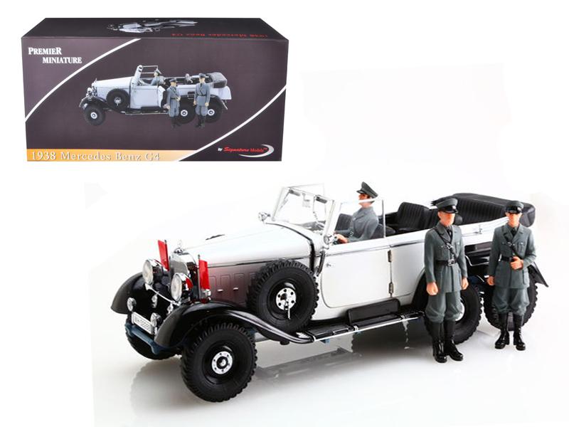 1938 Mercedes G4 White With 3 Figurines 1/18 Diecast Model Car by Signature Models