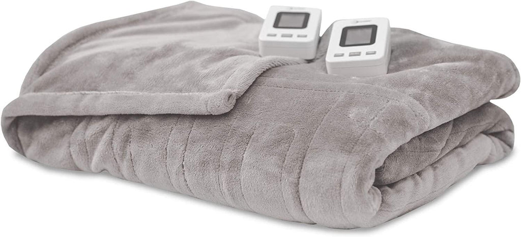 Heated Electric Blanket with SensorSafe, Queen, Soft Grey