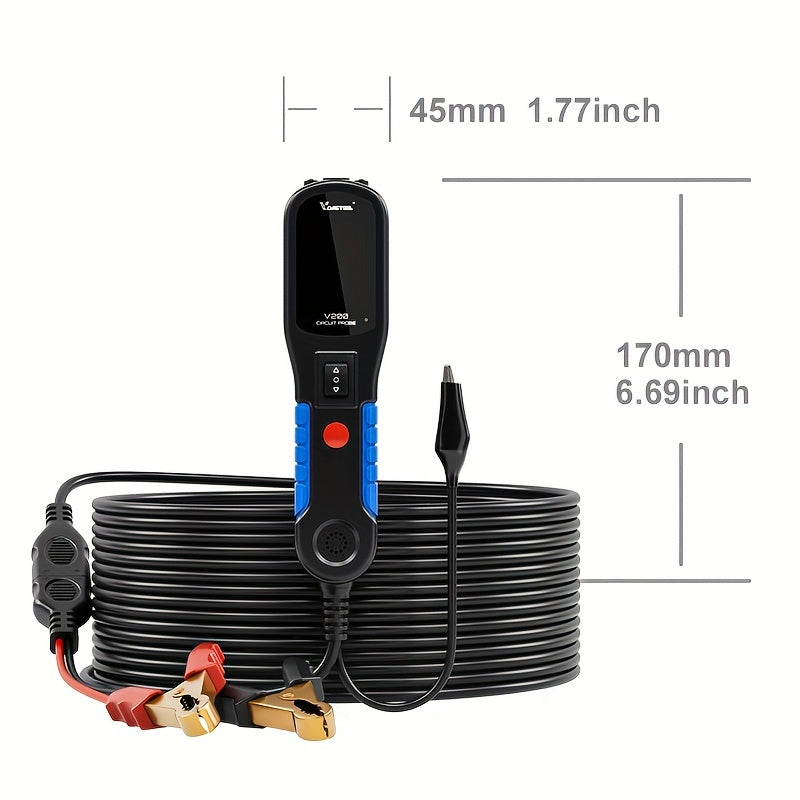 V200 Automotive Circuit Probe Teste, AC Voltage, DC Voltage, Diode Test, Resistance Check, Electrical System Test Tool, Power Circuit Tester
