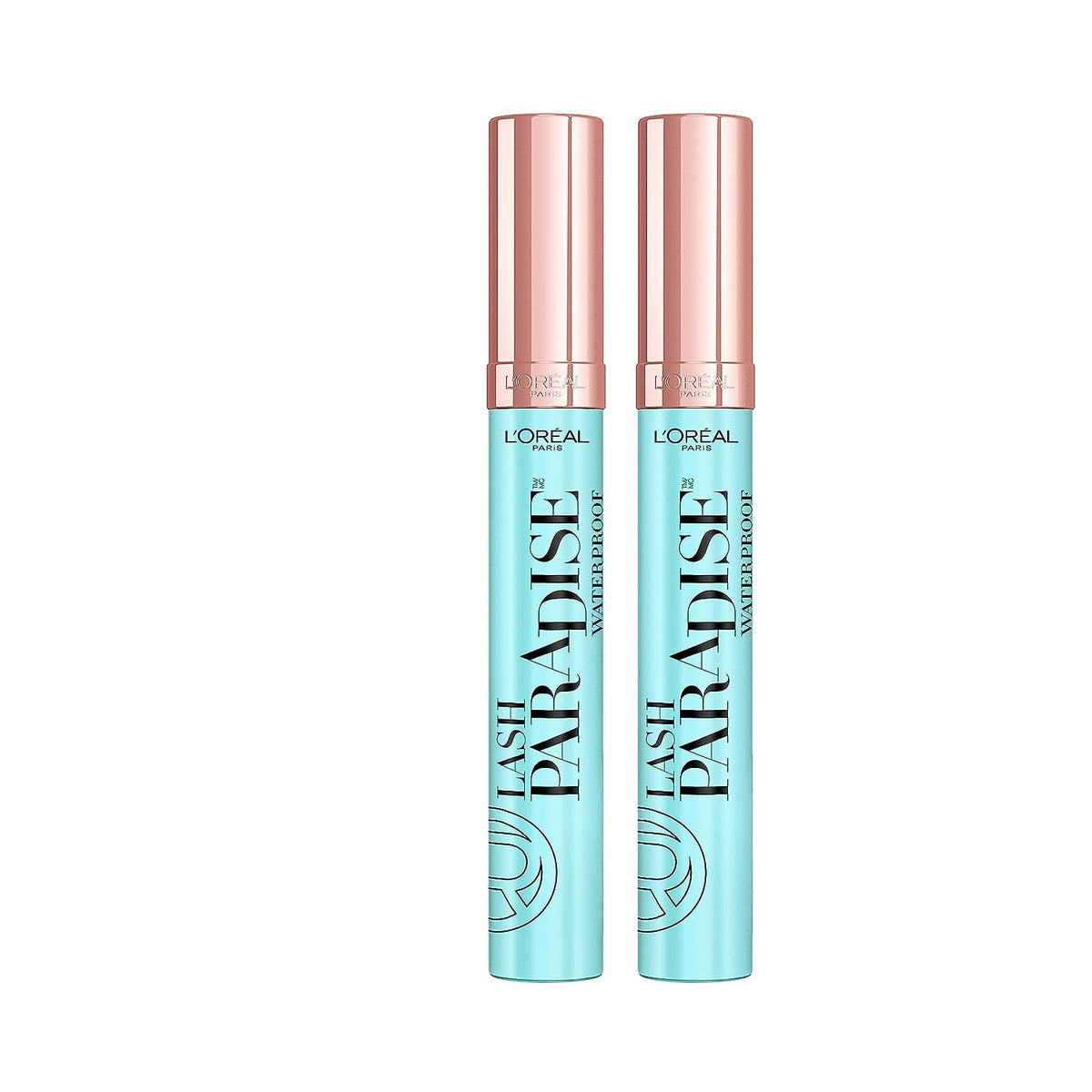 L'Oreal Paris Voluminous Makeup Lash Paradise Waterproof Mascara, Voluptuous Volume, Intense Length, Feathery Soft Full Lashes, No Smudging, No Clumping, Black, 0.25 Fl Oz (Pack of 2)