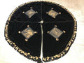 Black Velvet Safari Series Gold Accent Christmas Tree Skirt with Tassels 57"