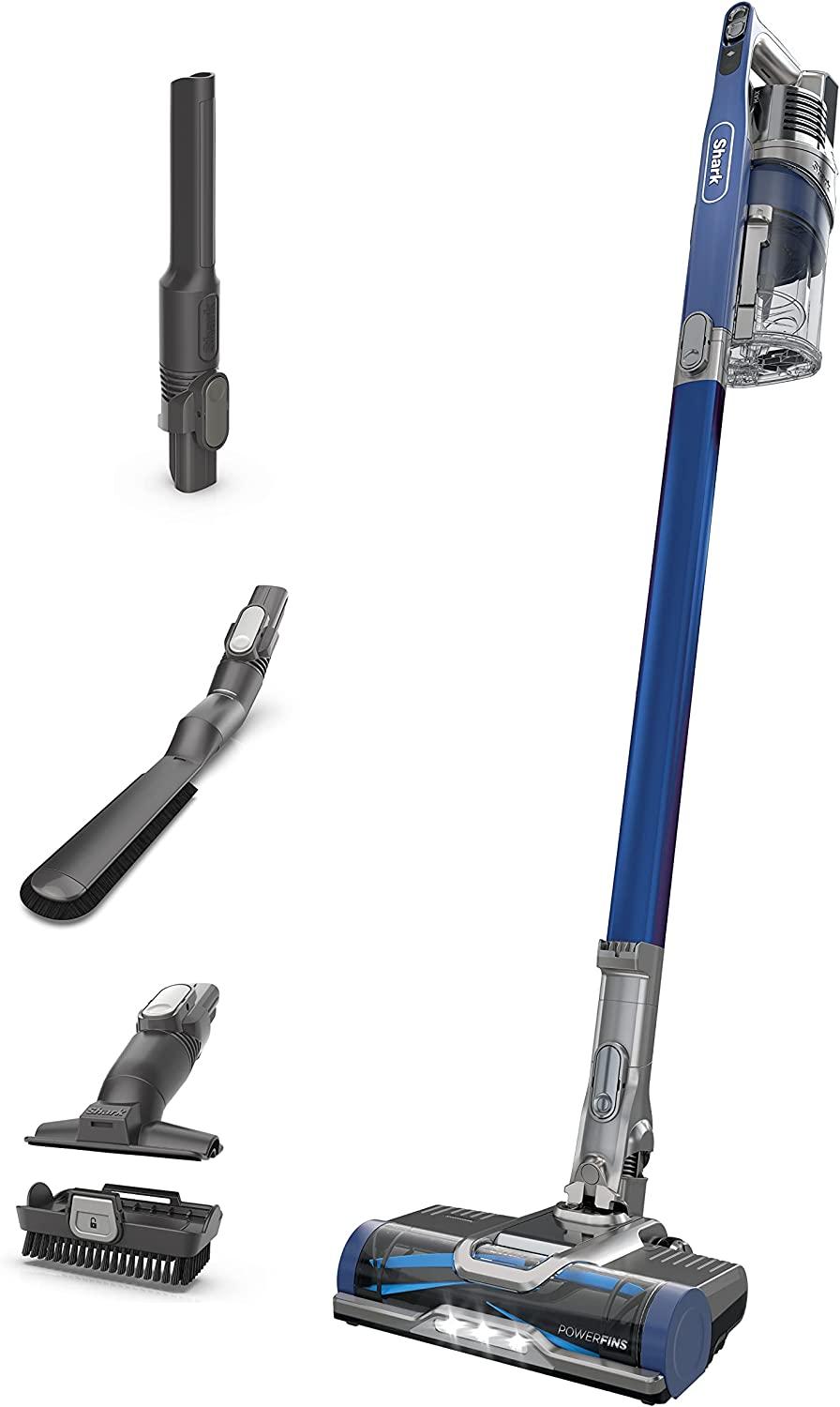 Shark IZ363HT Anti-Allergen Pet Power Cordless Stick Vacuum Self-Cleaning Brusholl, PowerFins, Crevice Tool, Dusting Brush, Pet Multi-Tool &amp; Anti-Allergen Dusting Brush, 50min Runtime, Blue