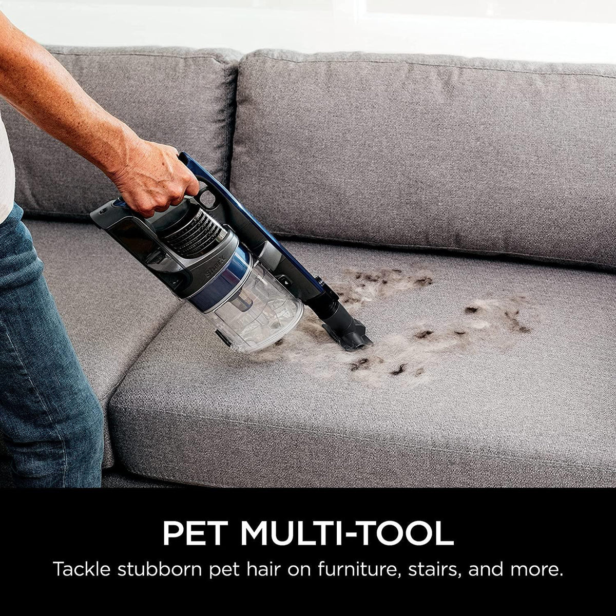 Shark IZ363HT Anti-Allergen Pet Power Cordless Stick Vacuum Self-Cleaning Brusholl, PowerFins, Crevice Tool, Dusting Brush, Pet Multi-Tool &amp; Anti-Allergen Dusting Brush, 50min Runtime, Blue