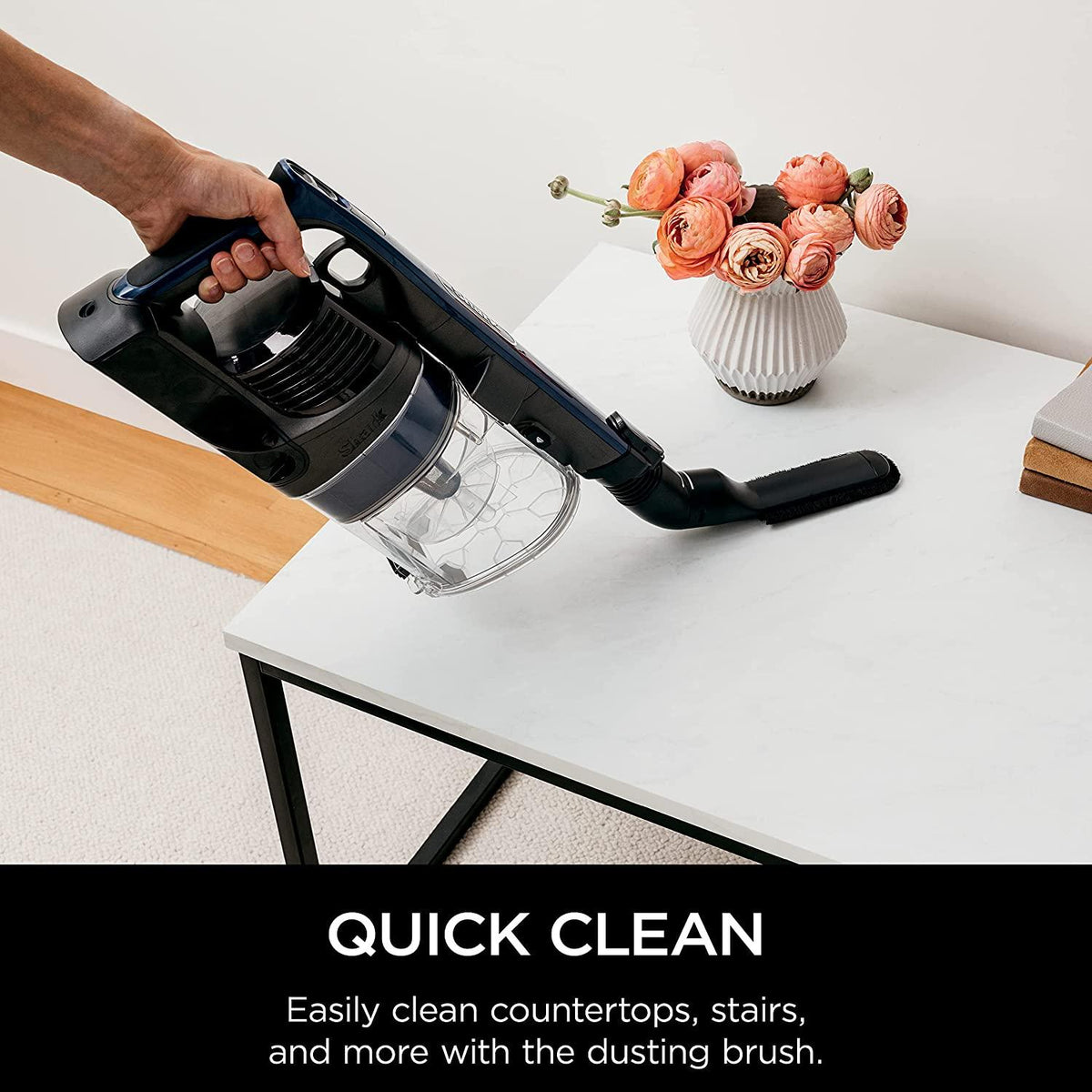 Shark IZ363HT Anti-Allergen Pet Power Cordless Stick Vacuum Self-Cleaning Brusholl, PowerFins, Crevice Tool, Dusting Brush, Pet Multi-Tool &amp; Anti-Allergen Dusting Brush, 50min Runtime, Blue