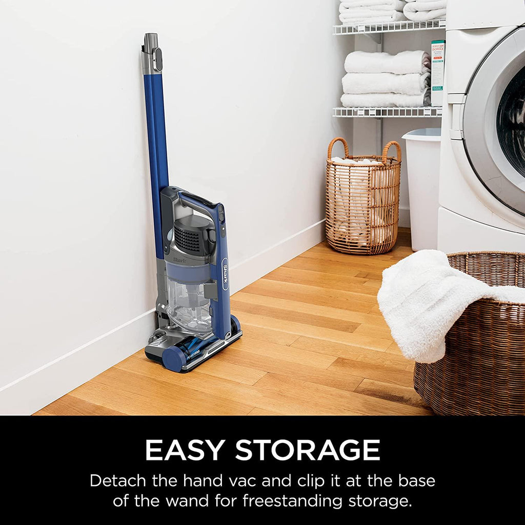 Shark IZ363HT Anti-Allergen Pet Power Cordless Stick Vacuum Self-Cleaning Brusholl, PowerFins, Crevice Tool, Dusting Brush, Pet Multi-Tool &amp; Anti-Allergen Dusting Brush, 50min Runtime, Blue