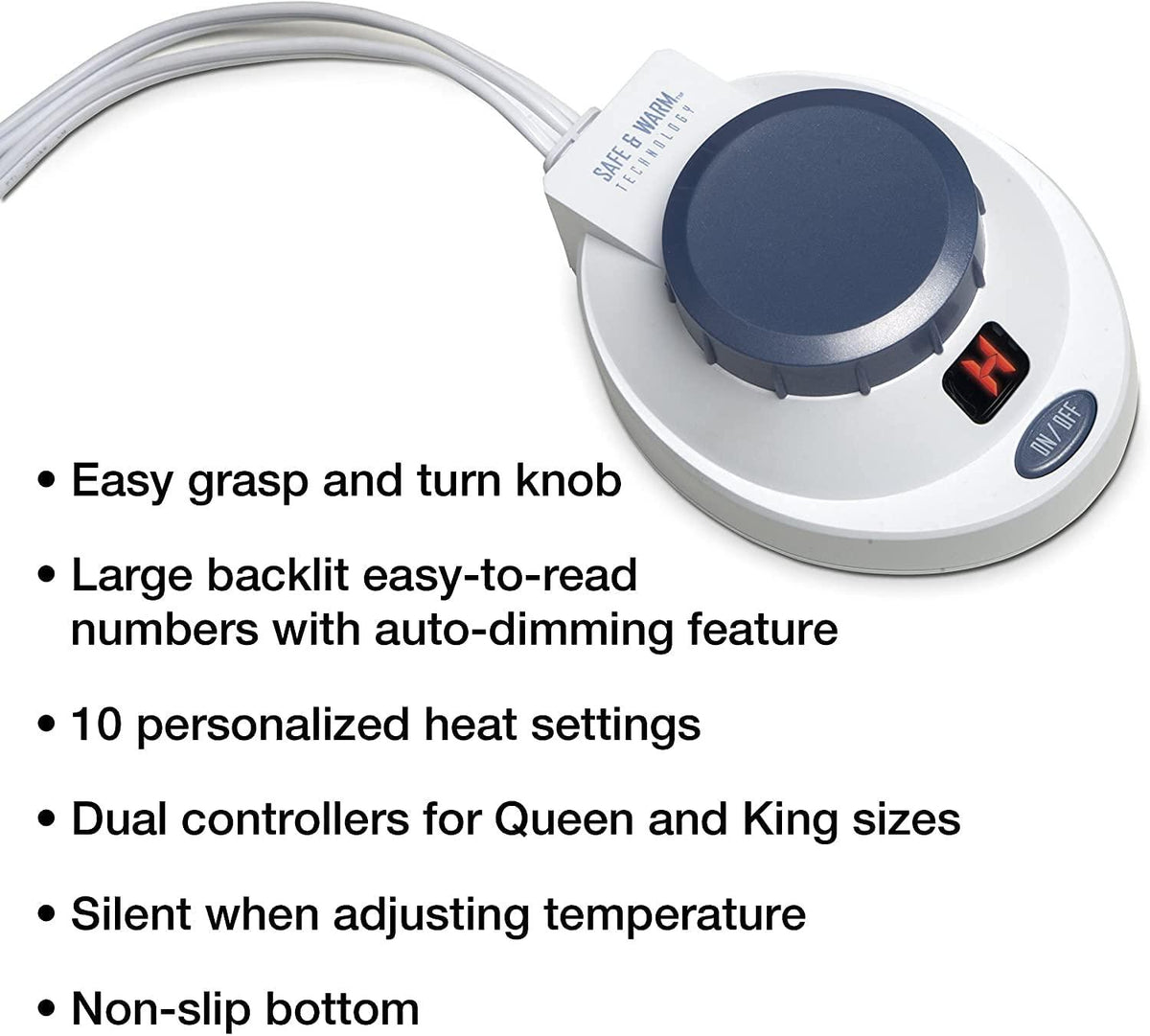 SoftHeat | Luxury Micro-Fleece Heated Electric Warming Blanket with Safe &amp; Warm Low-VoltaTechnology, (Queen, Slate Blue)