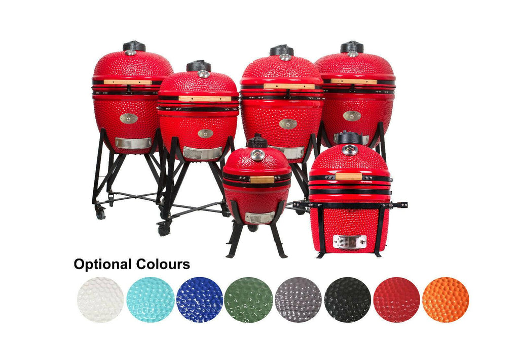 YNNI KAMADO 15.7 inch Grills and Bundles BBQ, Ceramic, Egg, Twin Thermometer Lid