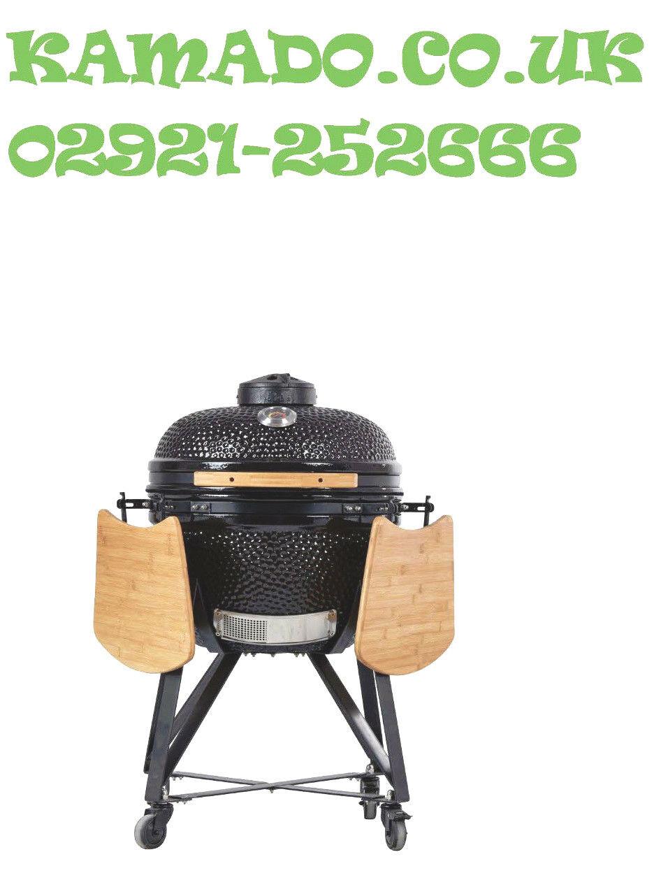 YNNI KAMADO 15.7 inch Grills and Bundles BBQ, Ceramic, Egg, Twin Thermometer Lid